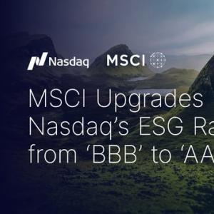 "MSCI Upgrades Nasdaq's ESG Rating from 'BBB' to 'AA'"