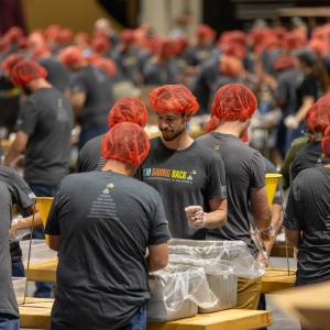 Hershey volunteers working together