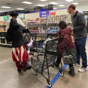 Group shopping in a store
