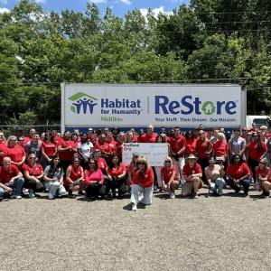 KeyBank volunteers shown with Habitat for Humanity staff members.