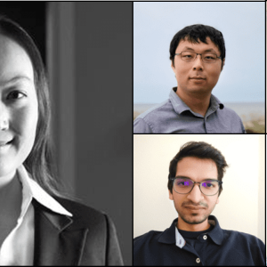 Left, Data scientist Barbara Xu and her teammates in the Smart Assistive Tech Hackathon: (Top L to R) Jixin Feng, Carolyn Sealy, (Bottom L to R), Piyush Choudhary, Sergio Valadez Cruz
