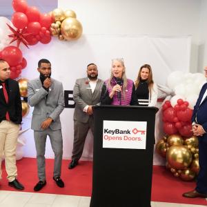 Dawn Ewing of Project Morry thanks KeyBank for its support.