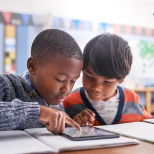 two children learning