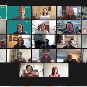 Zoom montage of Nielsen Earth Day volunteers.