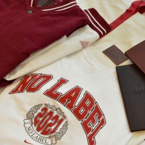 Clothing with No Label Academy branding