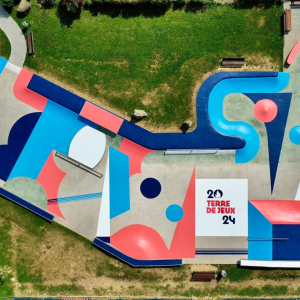 Colorful course seen from above