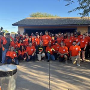 Group photo of The Home Depot Foundation and HandsOn volunteers.