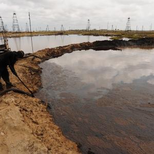 Oil field spill