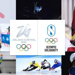 Collage of photos of Olympic athletes competing in their sports