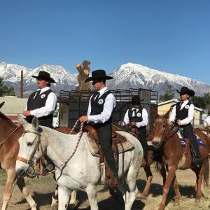 One Spade Youth participants riding horses