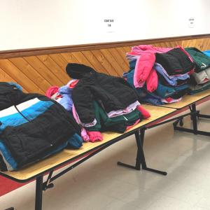 Coats on tables