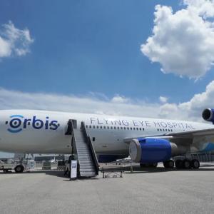 Image of plane that reads: Orbis, Flying Eye Hospital