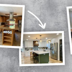 Photo collage of Brandon and his completed projects.