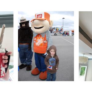 Collage of Brandon holding a paint can and working on a home.