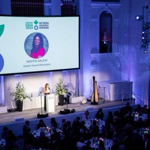 Navyn Salem gives acceptance speech for Impact Award.