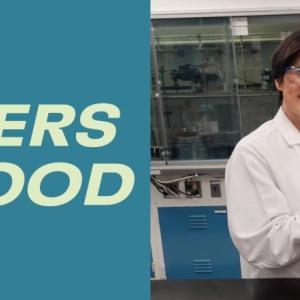 Alice and Alexis smiling in lab gear. "Pioneers for Good" to the left.