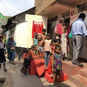 PHOTO: Bhumijo community toilet facility (queuing), Bangladesh. Credit: Toilet Board Coalition 2022