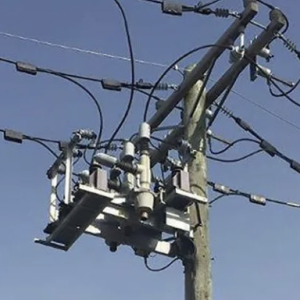 Photo of electrical wires on an electrical pole.