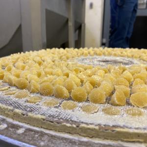 Pasta that has been extruded through one of the dies