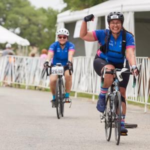 NRG Team Member shown on her bike.