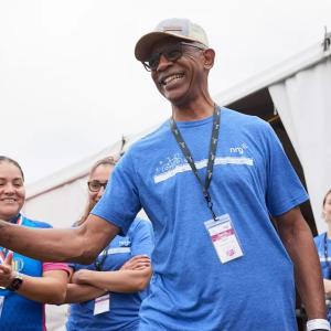 Team member in the Milestones Ride.