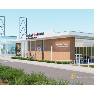 Perspective rendering view of the KeyBank Center, Canton, Ohio.