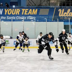 LA Kings players having fun with youth hockey players from SNAP Flyers Hockey Club.