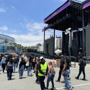 Students embarked on an exclusive site tour of the festival grounds.