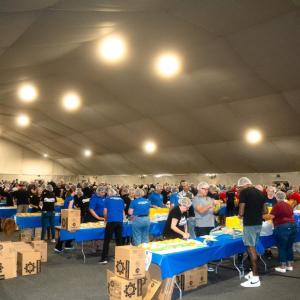 Over 1,000 volunteers supported the 9/11 Day Meal Pack at L.A. LIVE.