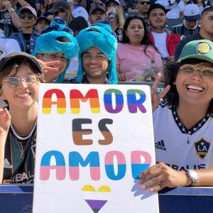 Fans celebrate LA Galaxy Pride Night at Dignity Health Sports Park