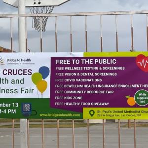 Poster saying "Las Cruces Heath and Wellness Fair, Free to the Public"