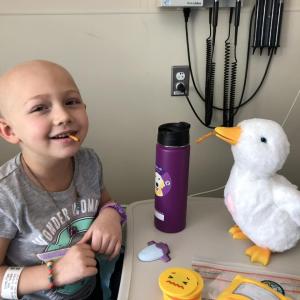 Piper shown with her Aflac Duck.