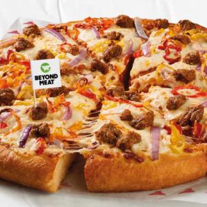Pizza with Beyond Meat topping
