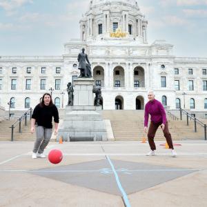 Werner Loots (right), executive vice president of consumer lending at U.S. Bank, helped host Playworks Recess​ on the Hill​ ​at the Minnesota capitol this spring