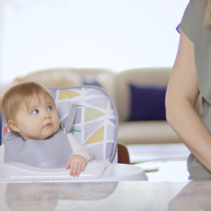 baby looking at parent