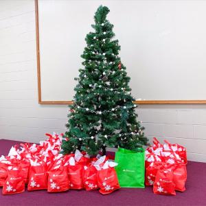 Christmas tree with red gifts