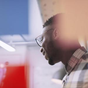 A person looking off in to the distance 