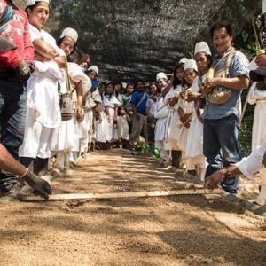 Group preparing the soil for planting