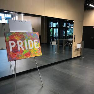 Pride banner in halllway