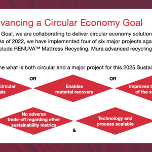 "Progress Against Our Advancing a Circular Economy Goal" infographic