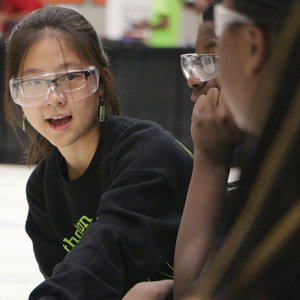 students speaking to each other