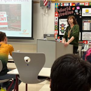 RAMP employee Deanna Robbins teaching a Teens in Transition class in Winnebago County, Illinois.
