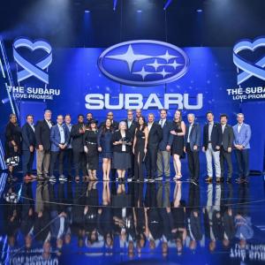 Group standing on stage