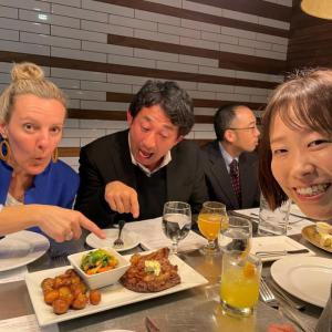 RaNae Isaak dinning at a restaurant with others