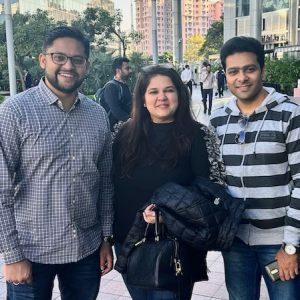 Ravi shown with his family.