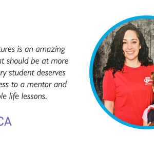 "Winning Futures is an amazing program that should be at more schools. Every student deserves to have access to a mentor and learn valuable life lessons." Rebecca shown with her daughter.