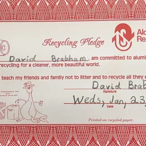 Recycling pledge