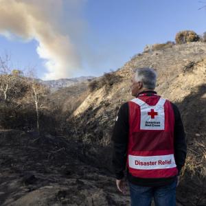 American Red Cross Disaster Relief representative in LA fire area