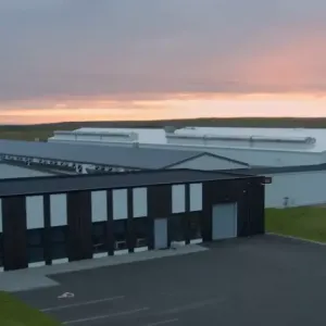Aerial view of Responsible Compute head quarters buildings