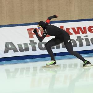 Person ice skates by a Rockwell Automation logo